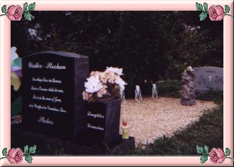 The back of her headstone